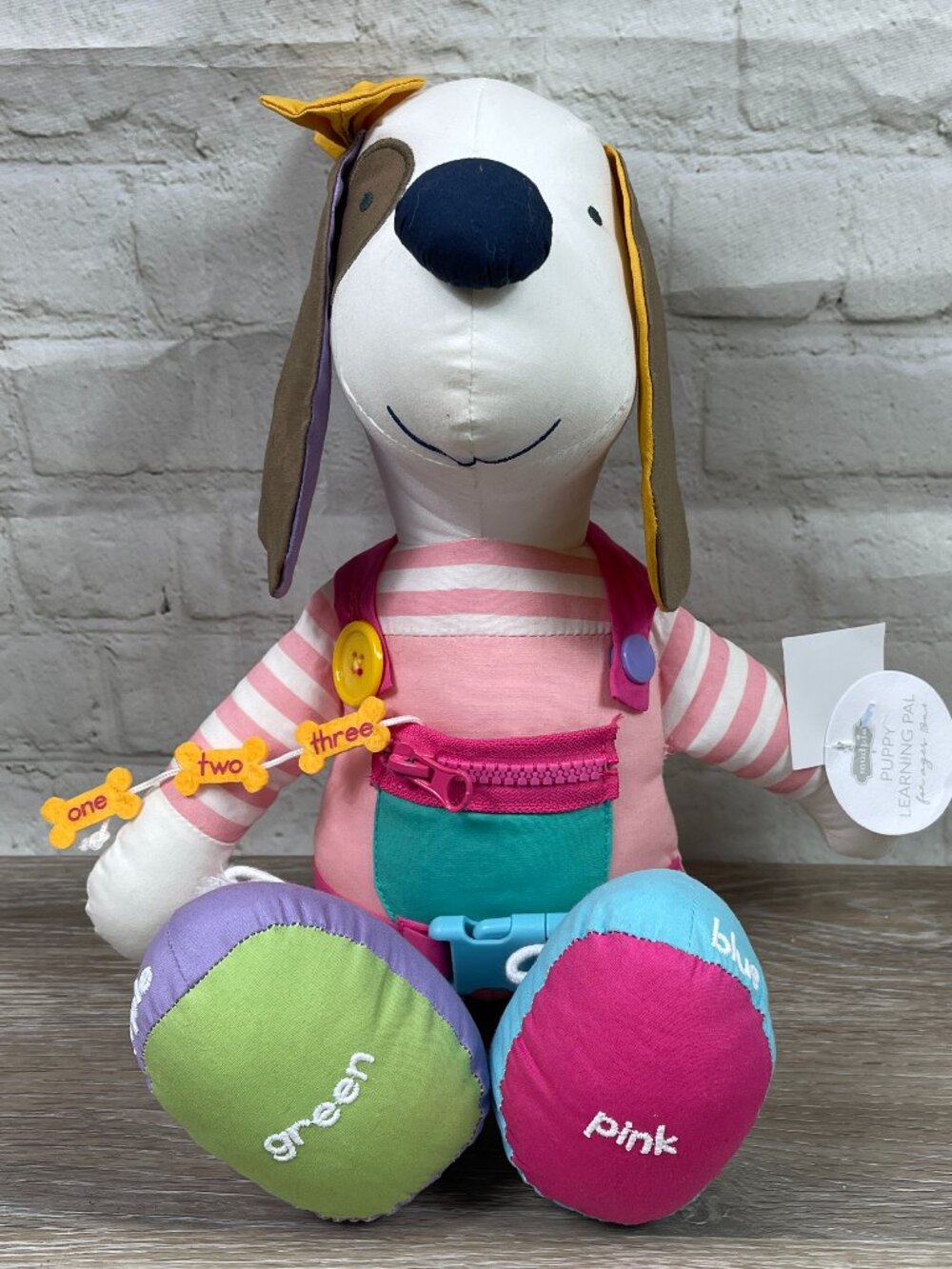 NWT Mud Pie Children's Puppy Learning Pal Plush Stuffed Puppy Dog